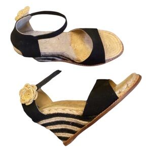 Original KATE SPADE Grenada Black Canvas ESPADRILLE Versatile Travel Y2K